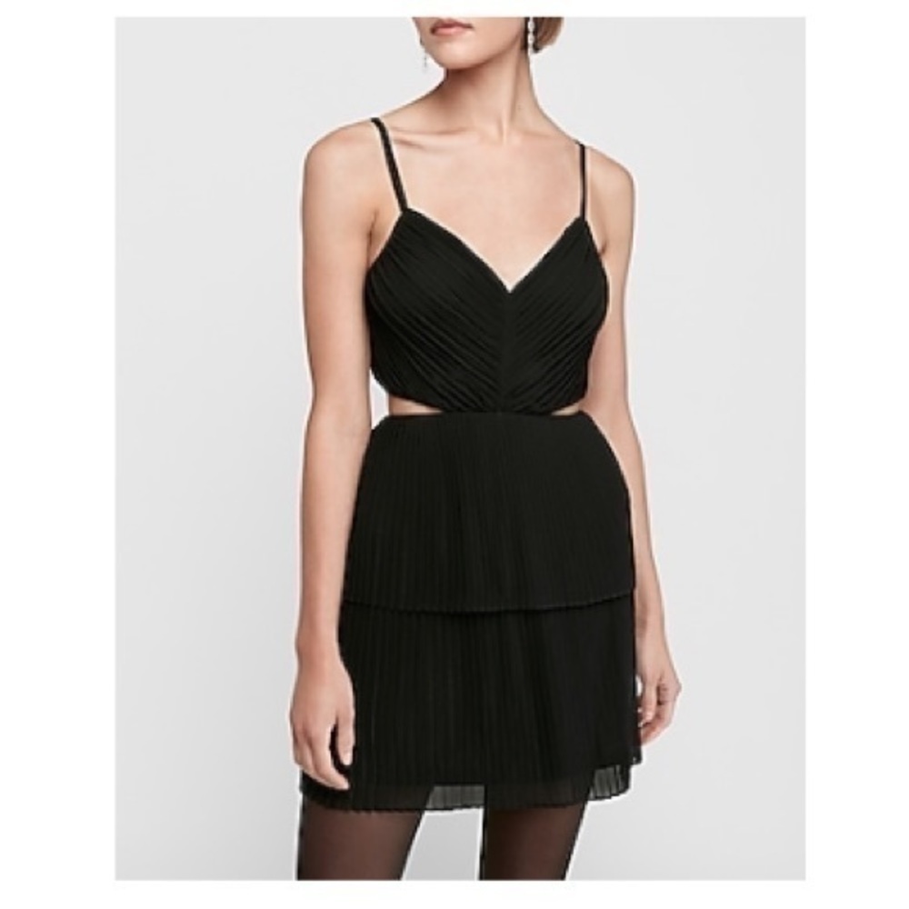 Express Black Cut-out‎ fit and flare dress Sz XS